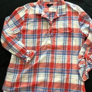 Lightweight Plaid Tunic